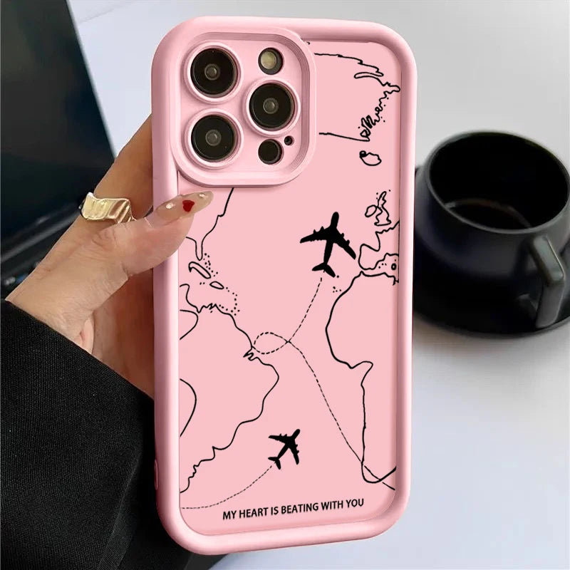 Airplane Route Map Pattern