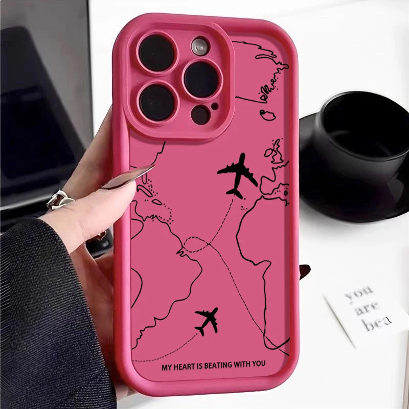 Airplane Route Map Pattern