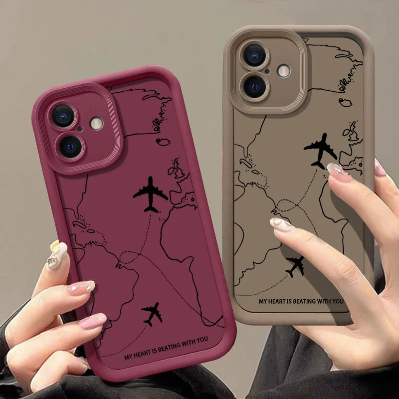 Airplane Route Map Pattern
