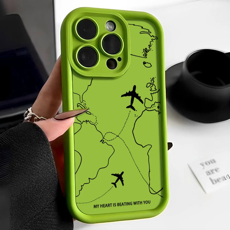 Airplane Route Map Pattern