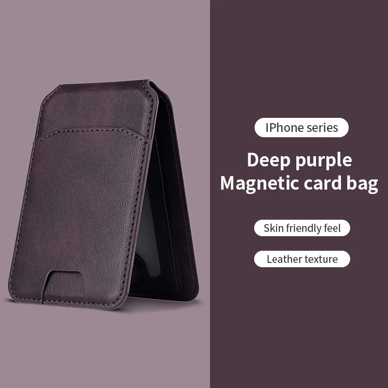 Luxury Magsafe Leather Wallet Holder