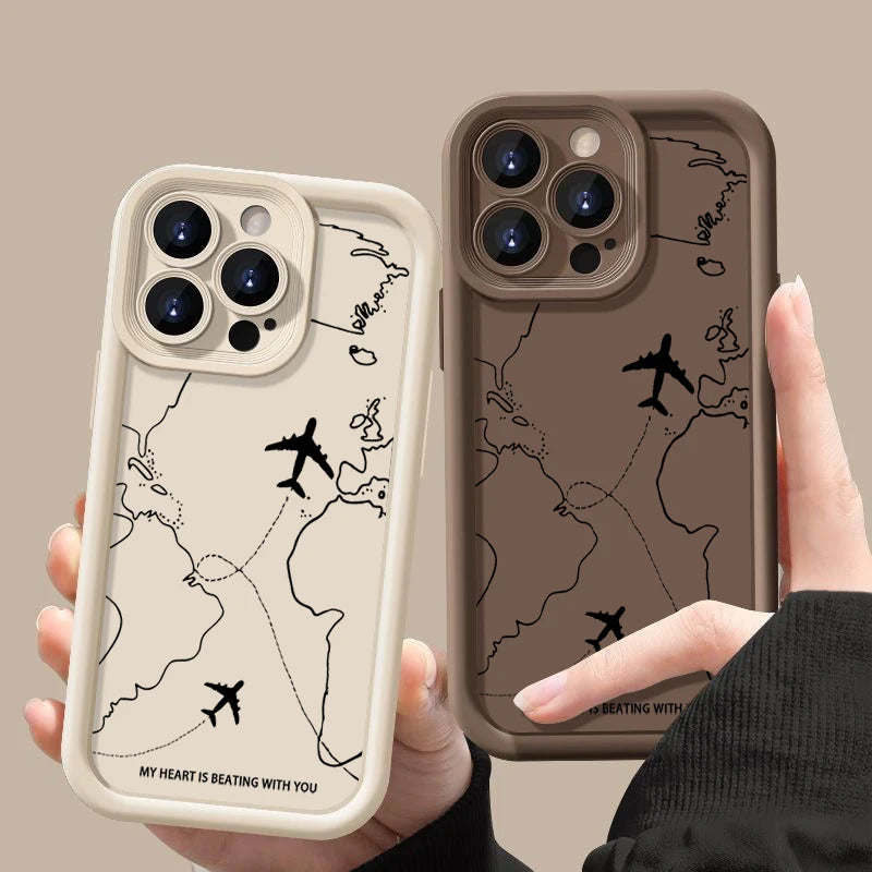 Airplane Route Map Pattern