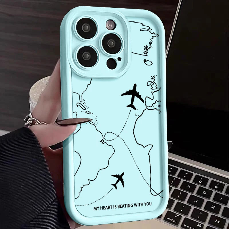 Airplane Route Map Pattern