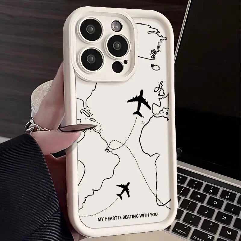Airplane Route Map Pattern