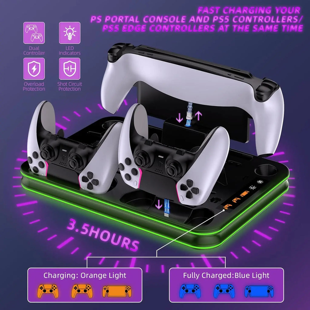 Charging Dock for PS5/PS5 Slim Stand with Cooling Station