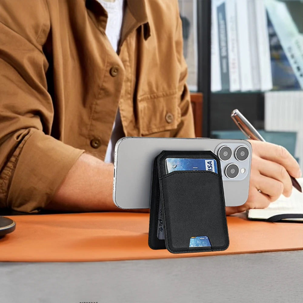 Luxury Magsafe Leather Wallet Holder
