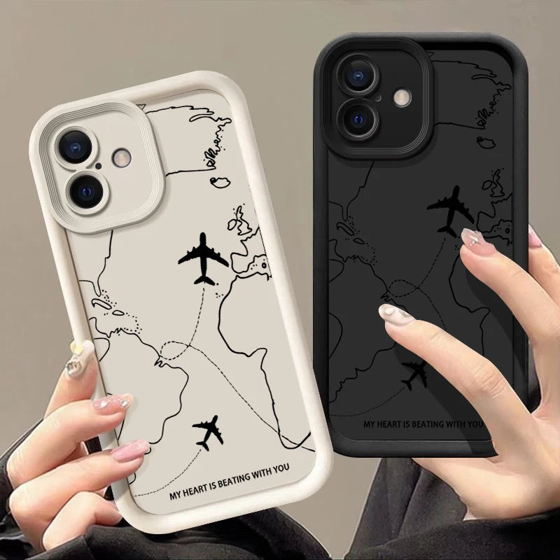 Airplane Route Map Pattern