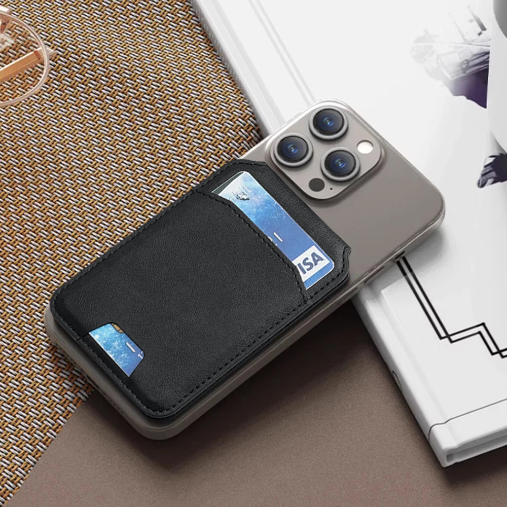 Luxury Magsafe Leather Wallet Holder