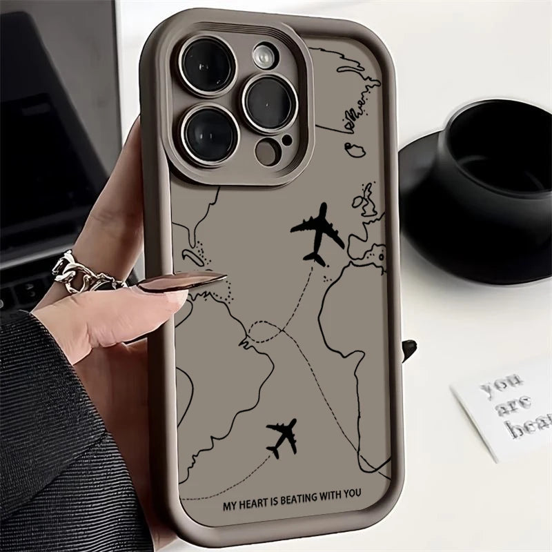 Airplane Route Map Pattern