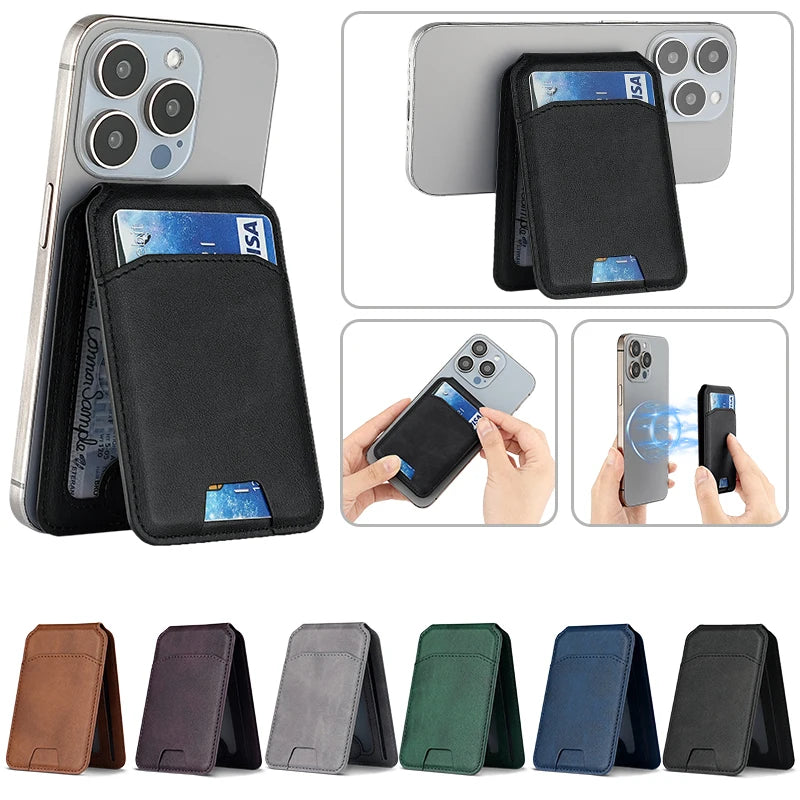 Luxury Magsafe Leather Wallet Holder