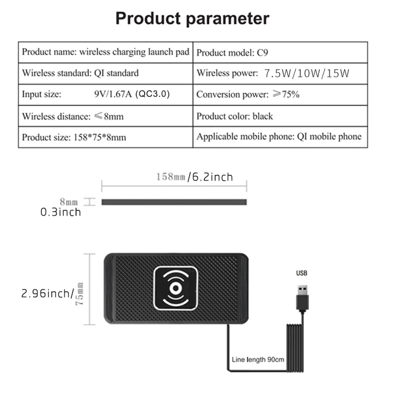 Wireless Car Charging Pad