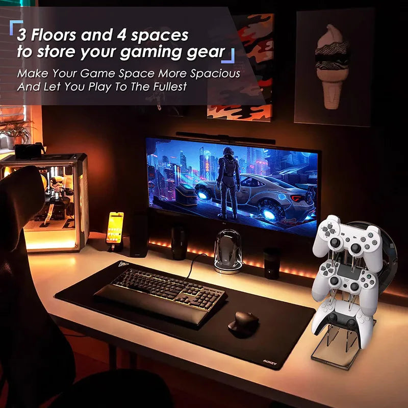 Controller Stand with Headset Mount